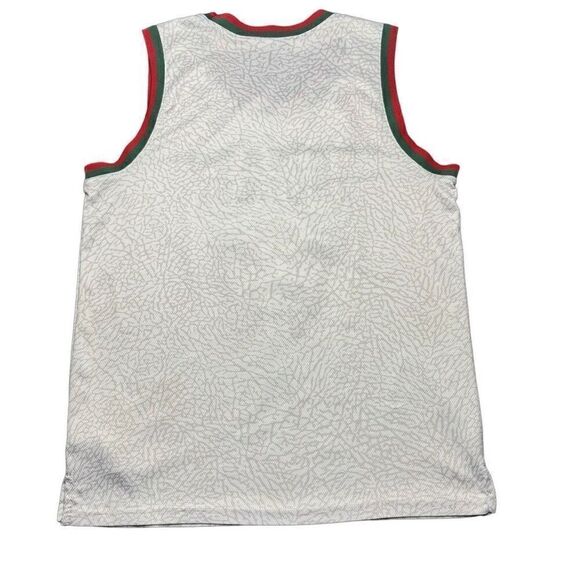 NBA Chicago Bulls Rare Jersey Mens M Green/Red Trim Embroidered Logo Cream - Picture 8 of 13